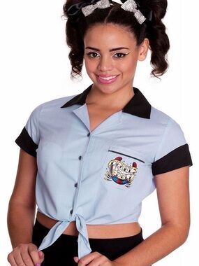 Hell Bunny Derby Doll Tie-Front Shirt